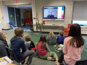 Students listening to Tracey Hecht