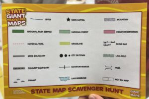 State map scavenger hunt card