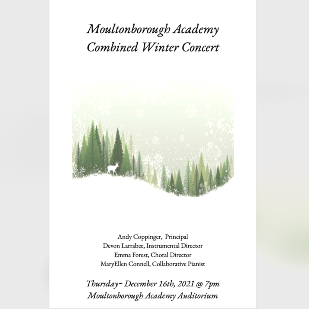 cover of concert program with winter woodland scene