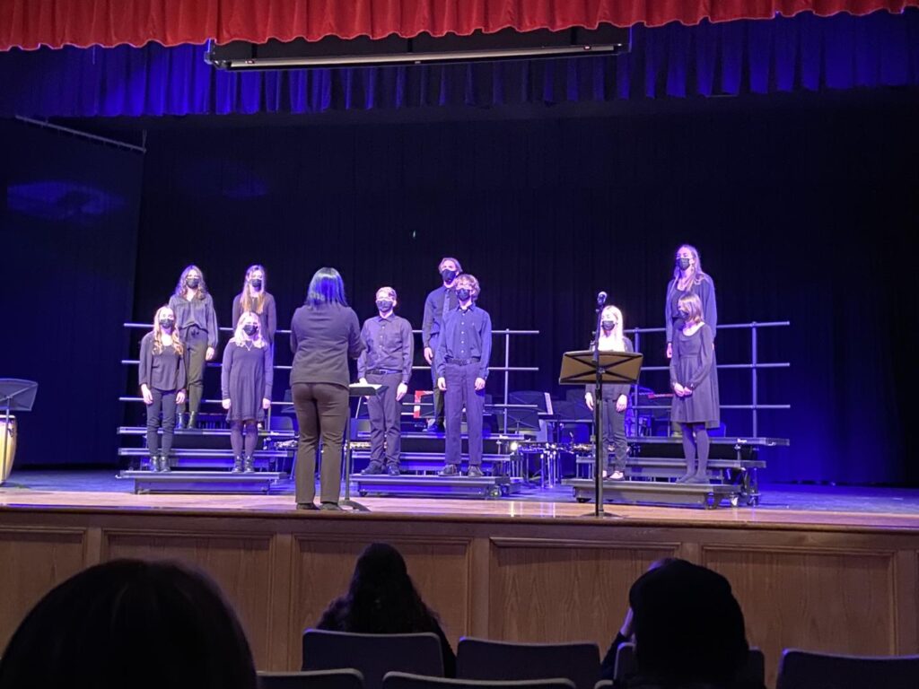 students singing