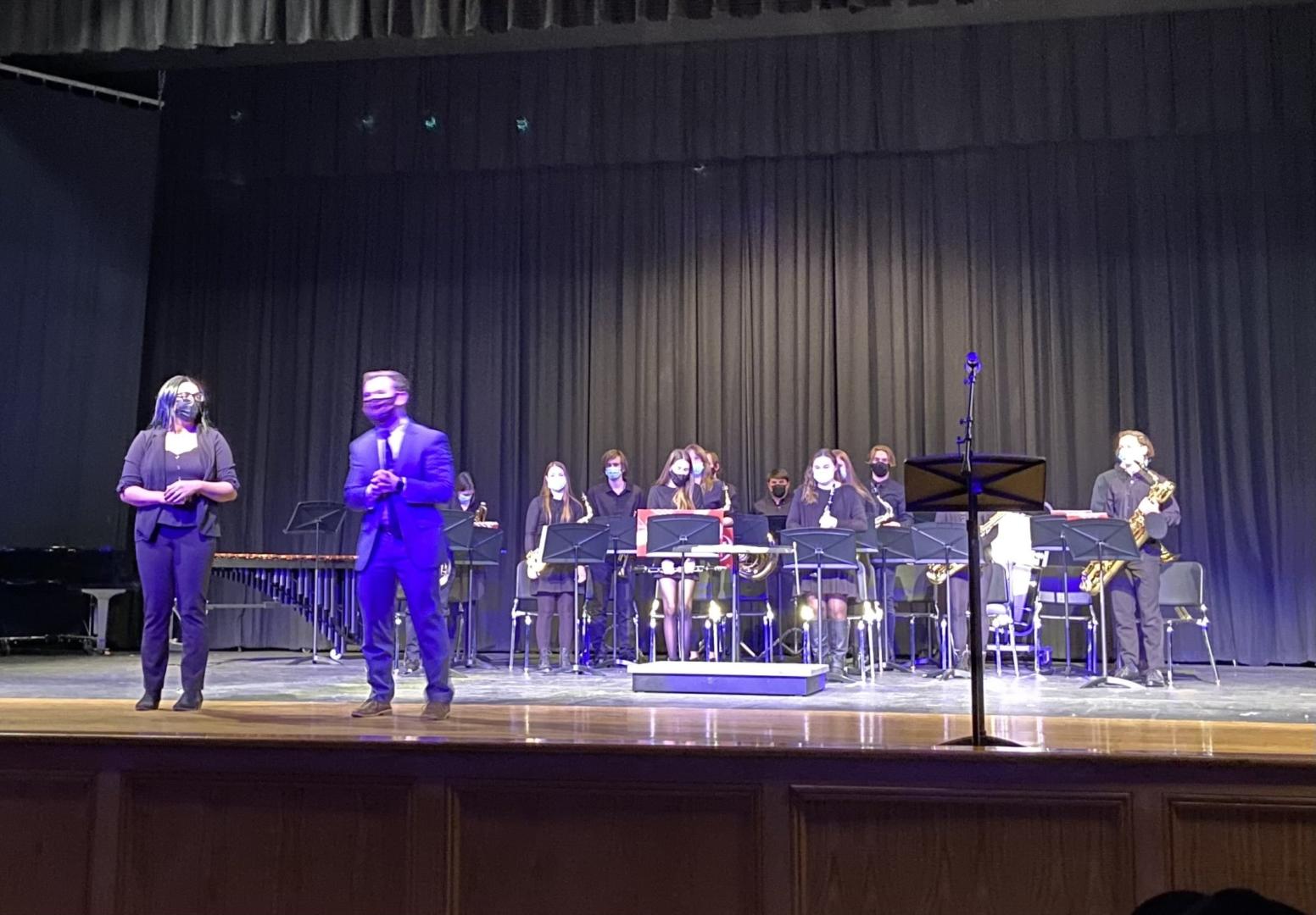 band students performing