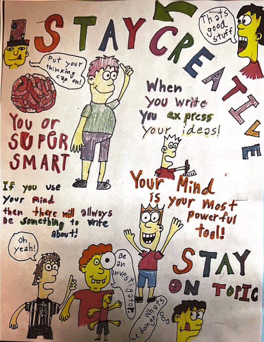 Poster created by fifth grade team to inspire creative writing