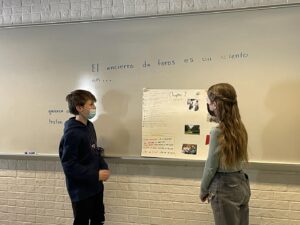 Two Students present in Spanish Class
