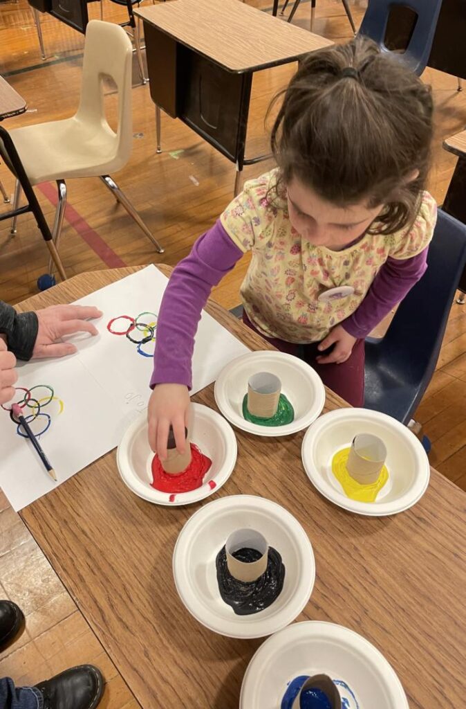 student working on arts and crafts