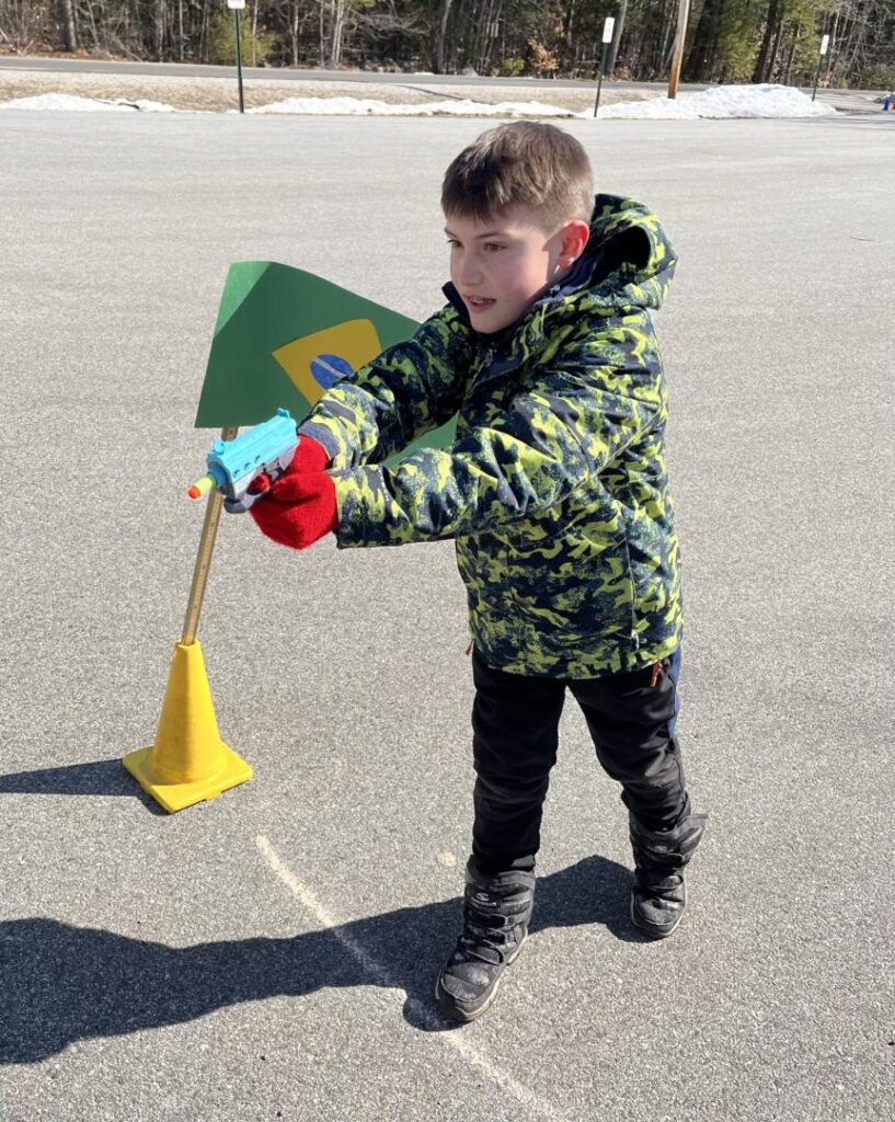 student playing