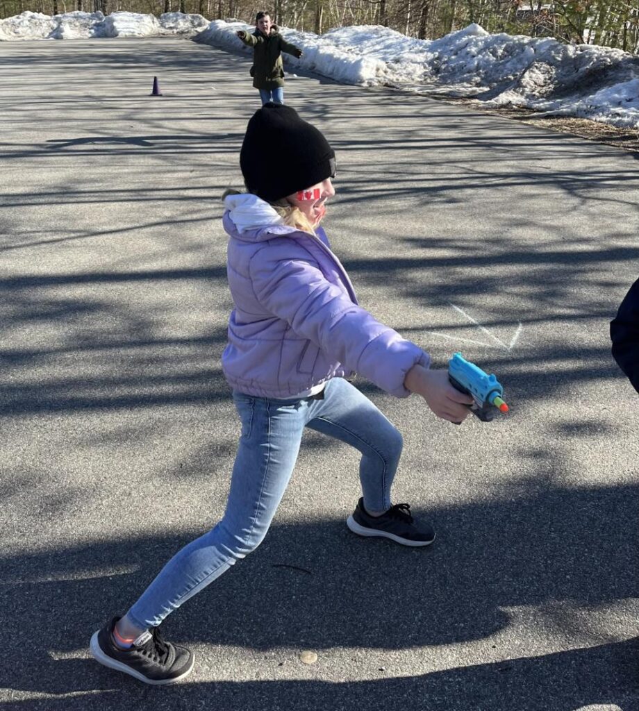 student playing