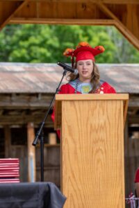 Class Co-President giving graduation speech