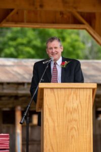 Principal Coppinger talking at MA Graduation