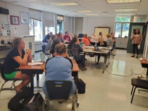 teachers at tables