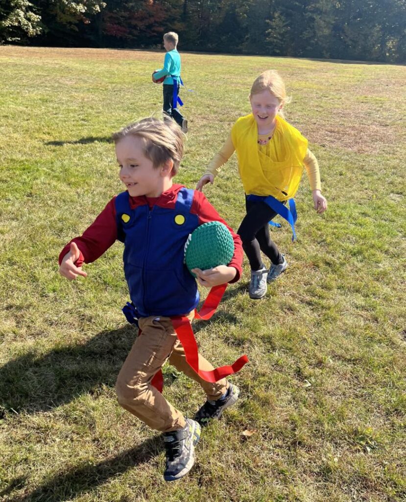kids playing flag football