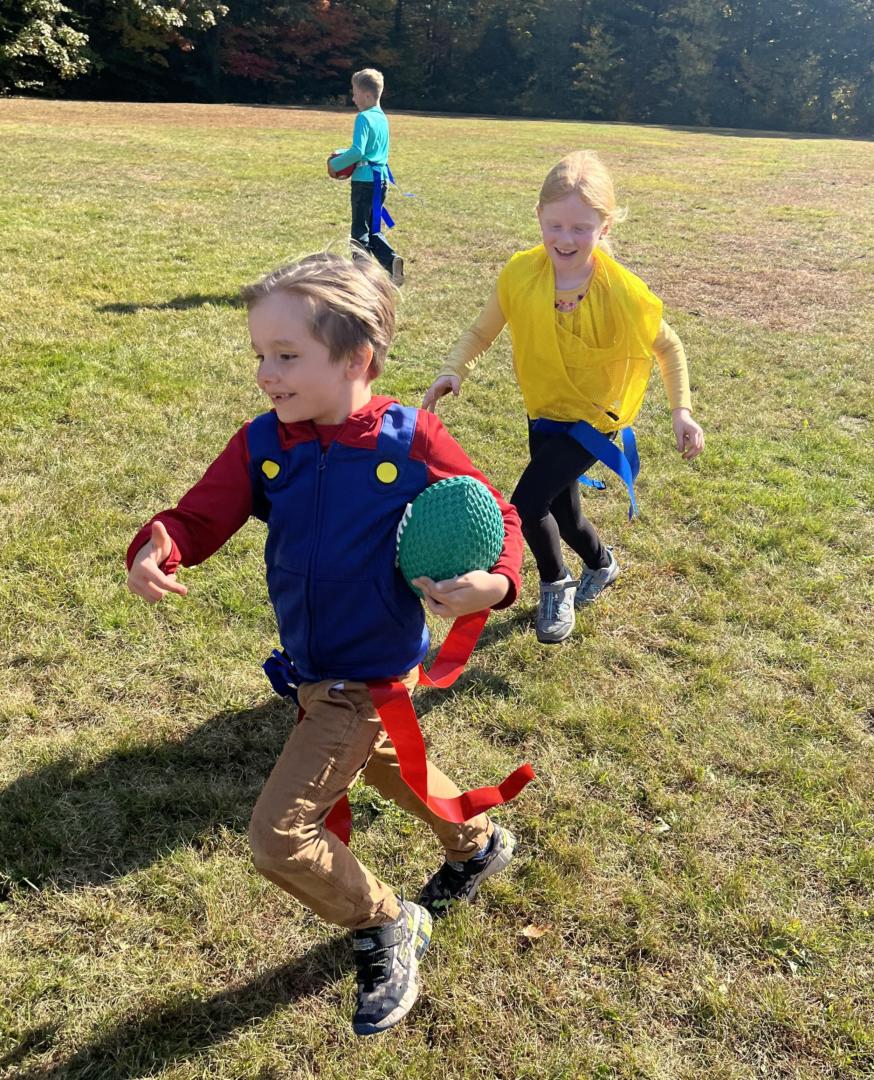 kids playing flag football
