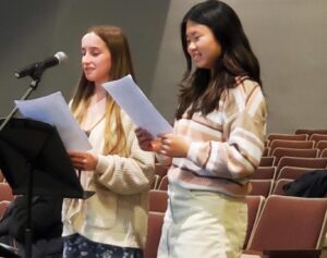 high school students presenting