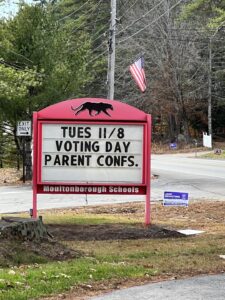 sign with voting 11/8 and parent teacher conferences