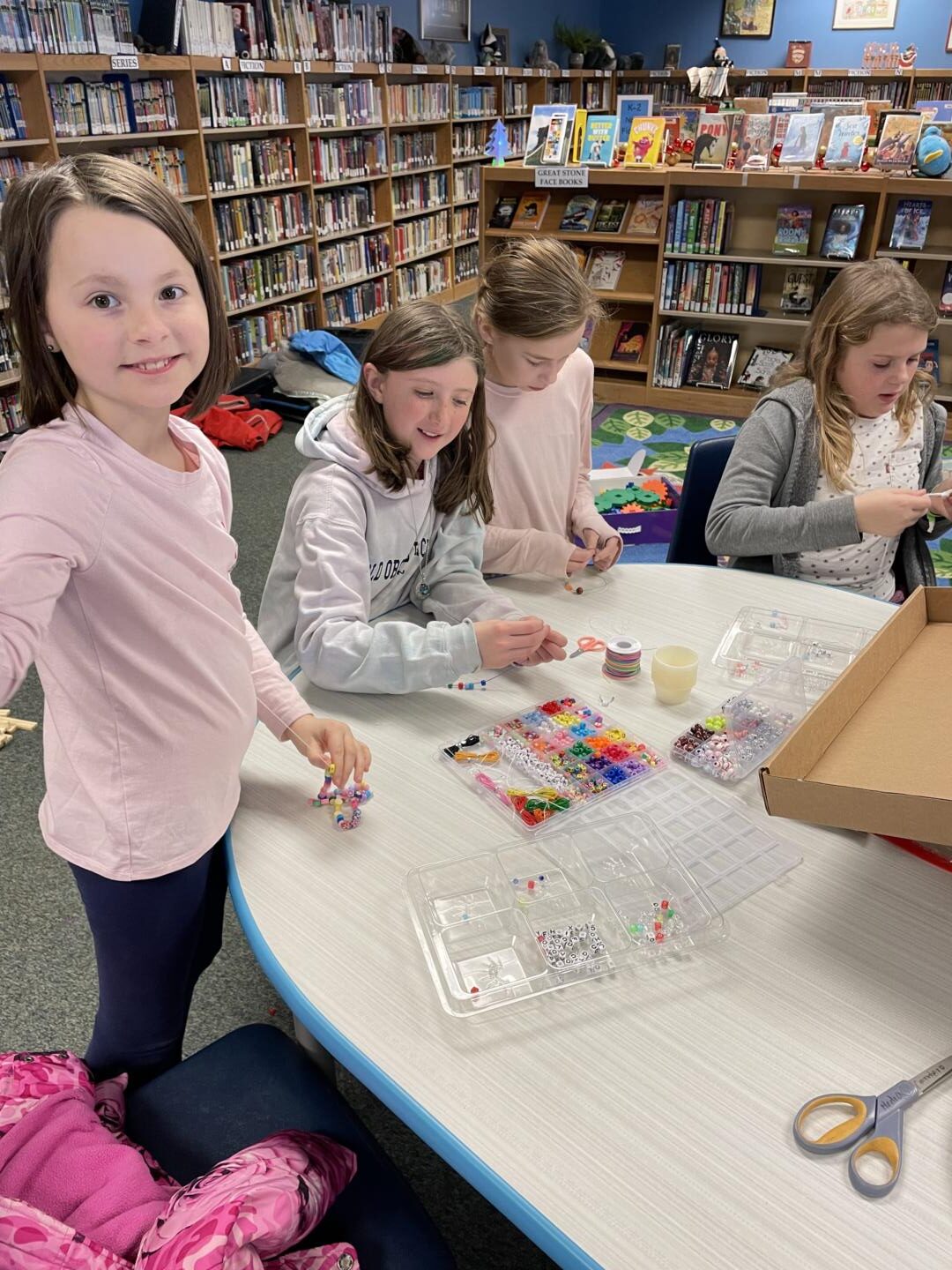 students creating during maker space