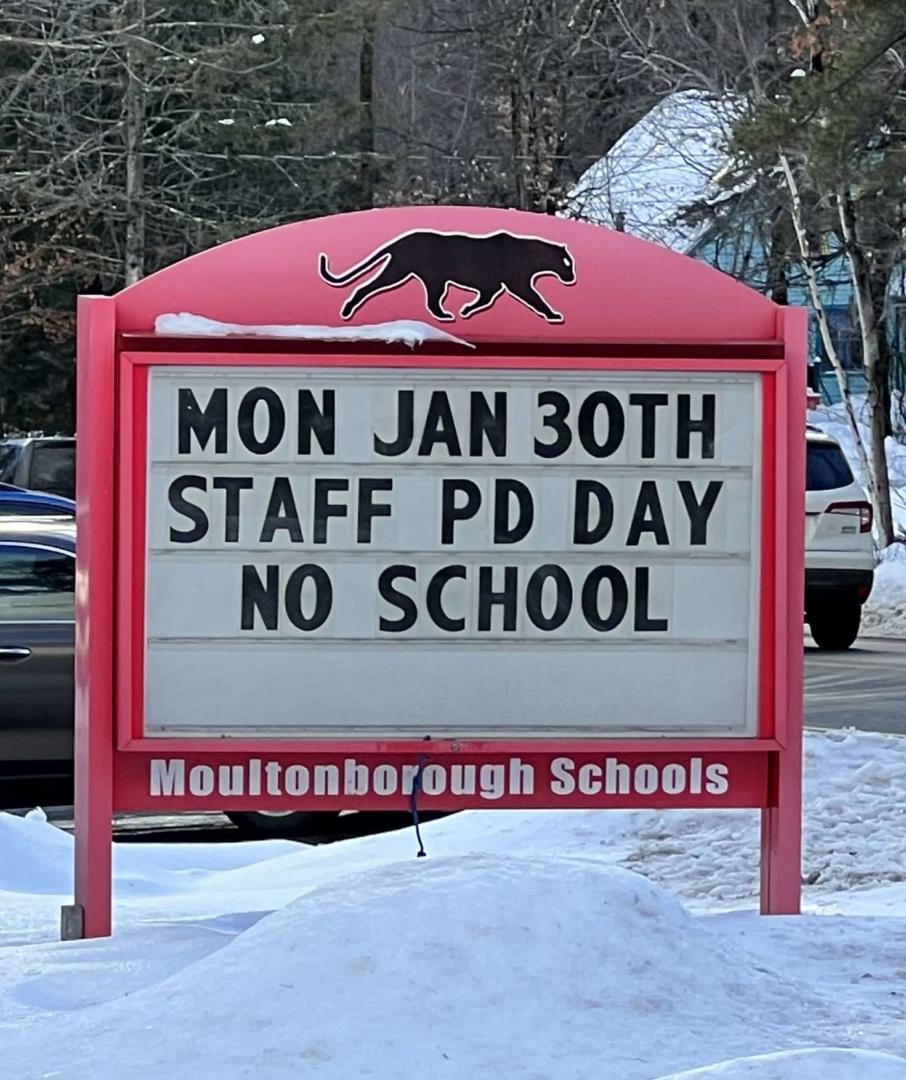 school sign with message