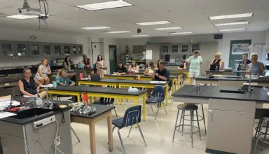 Moltonborough Middle Level science classroom.