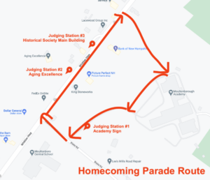 map of homecoming parade route