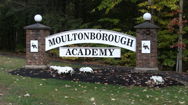 Moultonborough Academy front entrance sign