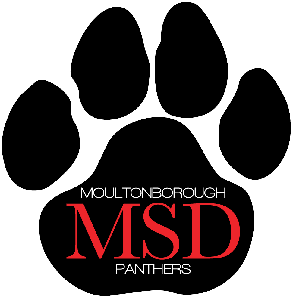 Red panther logo.